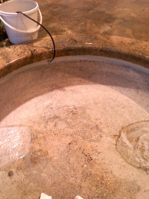 Granit Pool vor der Reinigung